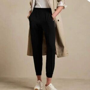 Banana Republic Womens Black Elastic Waist Jogger Pants Size‎ 2